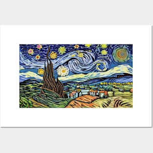 Starry Night Style Posters and Art